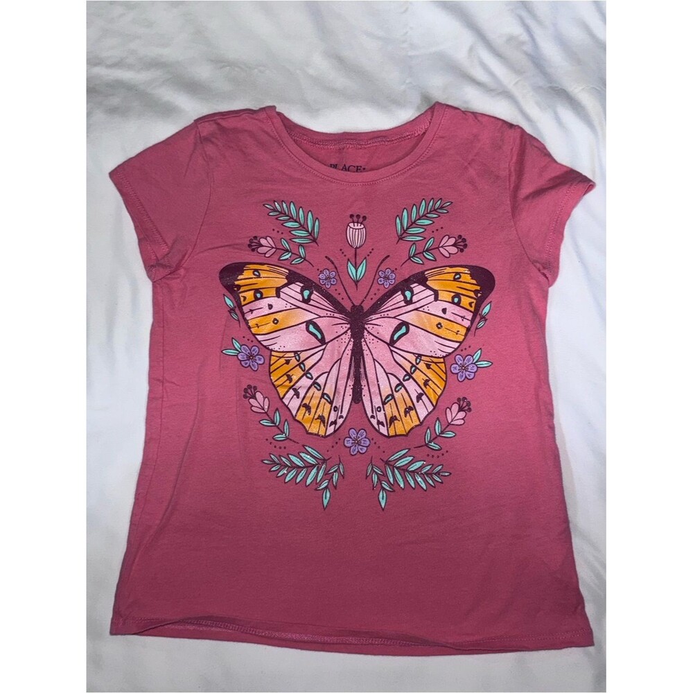The Children's Place size medium Pink butterfly Short-Sleeve Tee shirt